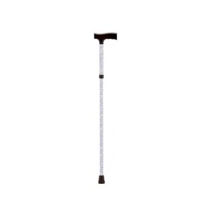 Nova Folding Cane, White with Blue Flowers
