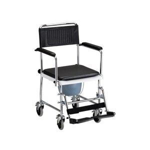 Nova Drop-Arm Commode Transport Chair with Wheels