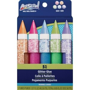 Art Skills Neon Jumbo Glitter Glue Tubes