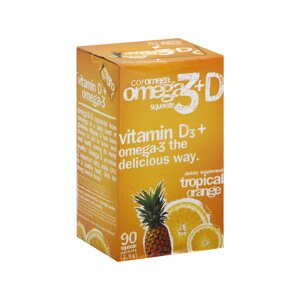 Coromega Omega 3 + Vitamin D3 Squeeze Packets Tropical Orange