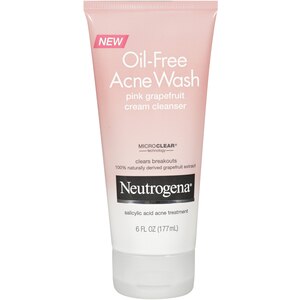 Neutrogena Oil-Free Acne Wash Cream Cleanser, Pink Grapefruit