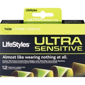 Lifestyles Ultra Sensitive Condoms Lubricated Latex