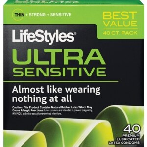 Lifestyles Ultra Sensitive Condoms Lubricated Latex