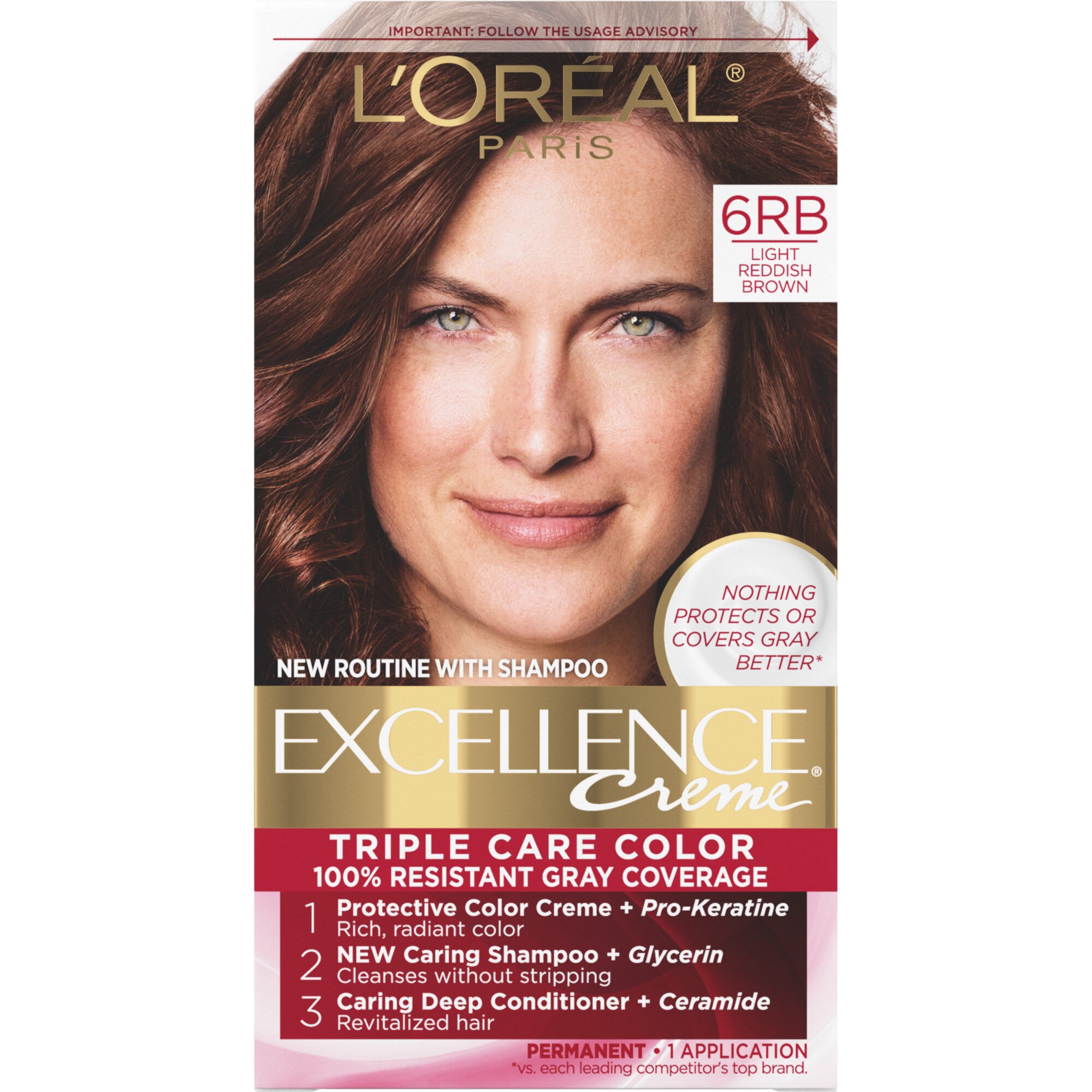 L'Oreal Excellence Creme - Light Reddish Brown 6RB