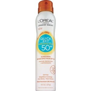 L'Oreal Advanced Suncare Alcohol-Free Quick Dry Sheer Finish Spray Sunscreen, SPF 50