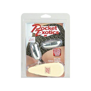 California Exotic Novelties Pocket Exotics Double Silver Bullets Multi-speed, Silver