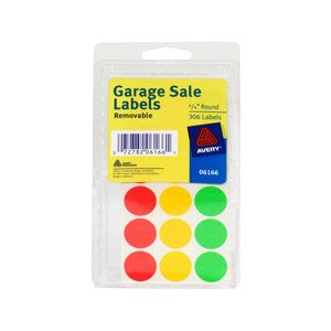 Avery Labels Garage Sale Removable 3/4-Inch Round