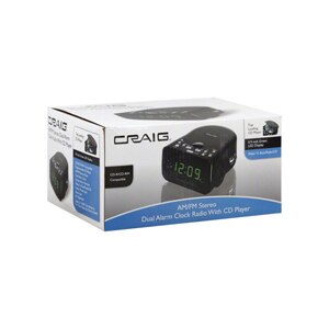 Craig AM/FM Stereo Dual Alarm Clock Radio with CD Player