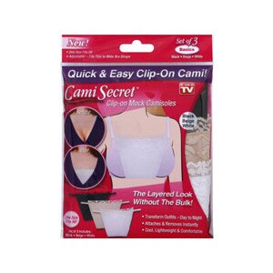 Cami Secret Quick & Easy Clip-On Cami Black Beige White One Size Fits All