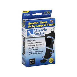 Miracle Socks Anti-Fatigue Compression Socks Black L/XL