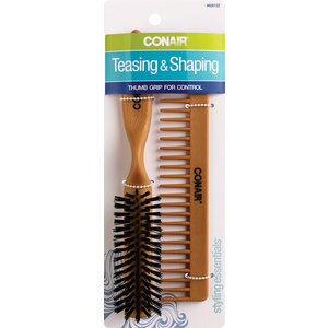 Conair All Purpose Brush and Comb Set Thumb-Grip Design
