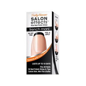 Sally Hansen Salon Effects Real Nail Polish French Manicure Strips, Noir Boudoir