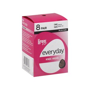 Leggs Everyday Sheer Toe Knee Highs Plus Size Suntan