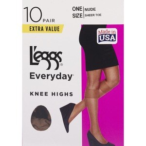 L'eggs Everyday Knee Highs Sheer Toe One Size Nude