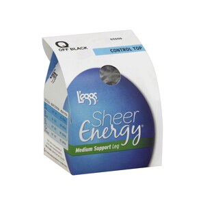 L'eggs Control Top Sheer Toe Q Off Black