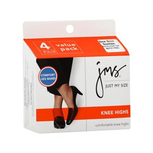 Just My Size Reinforced Toe Knee Highs Value Pack One Size Suntan