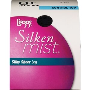 L'eggs Control Top Sheer Toe Q Plus Jet Black
