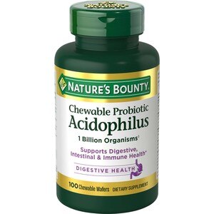 Nature's Bounty Acidophilus Chewable Wafers With Bifidus Natural Strawberry