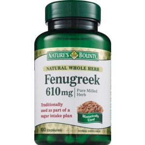 Nature's Bounty Natural Whole Herb Fenugreek Capsules 610 mg