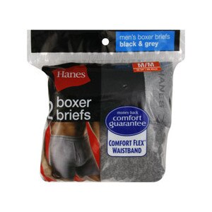 Hanes Boxer Briefs Size M Black and Grey