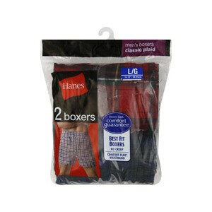 Hanes Men's Boxers Classic Plaid L/G (38-40 inches)