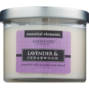 Essential Elements 3 Wick Candle, Lavender & Cedarwood