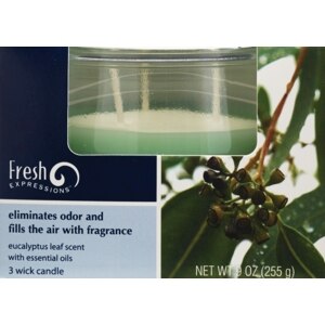 Fresh Expressions 3 Wick Candle Eucalyptus Leaf Scent