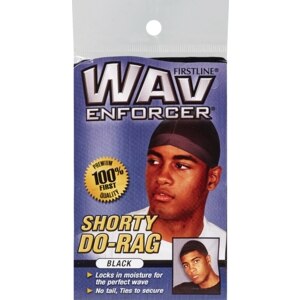 Wav Enforcer Shorty Do-Rag, Black