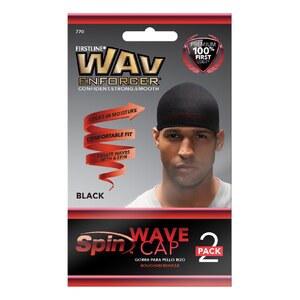 WavEnforcer Spin Wave Cap Black, 2/Pack