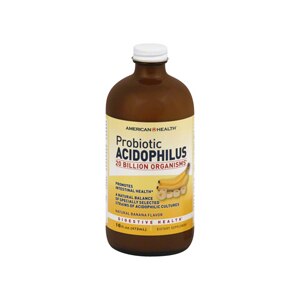 American Health Probiotic Acidophilus Liquid, Natural Banana Flavor