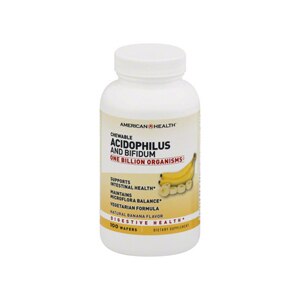 American Health Acidophilus and Bifidum Chewable Wafers, Banana Flavor