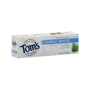 Tom's of Maine Clinically Proven Simply White Fluoride Toothpaste Clean Mint