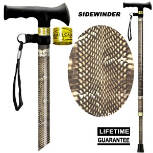 Main Cane™ Designer Cane Adjustable T-Handle Cane, Sidewinder