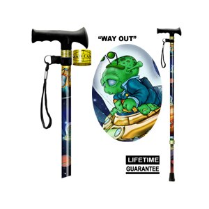 Main Cane ™ Designer Cane Adjustable T-Handle Cane, Way Out