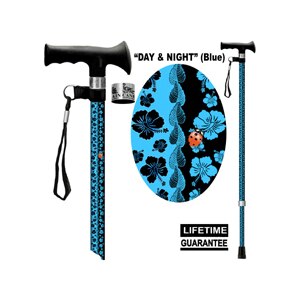 Main Cane™ Designer Cane Adjustable T-Handle Cane, Day and Night Blue