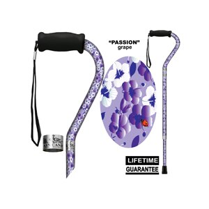 Main Cane™ Designer Cane Adjustable Offset Handle Cane, Passion Grape