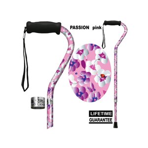 Main Cane™ Designer Cane Adjustable Offset Handle Cane, Passion Pink