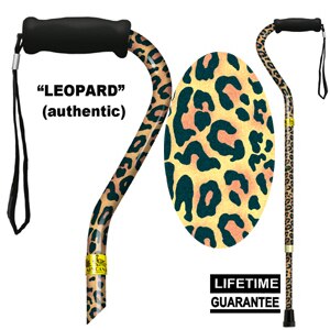 Main Cane™ Designer Cane Adjustable Offset Handle Cane, Leopard