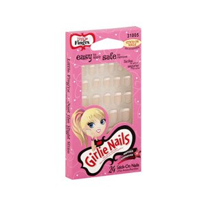 Fing'rs Girlie Nails Stick-On Nails Sparkle Tip French, Assorted
