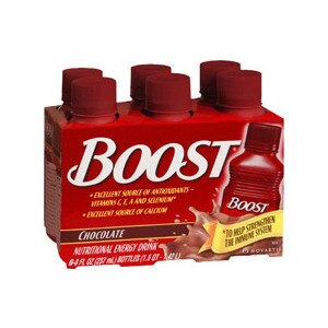 Boost Nutritional Energy Drink 6-Pack 8-Ounce Bottles Chocolate Case