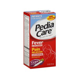 Pedia Care Fever Reducer Pain Reliever Liquid Grape