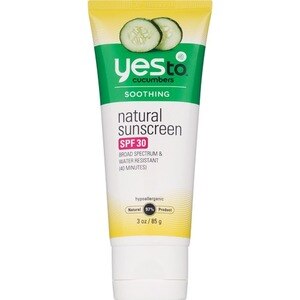 Yes To Cucumbers Soothing Natural Sunscreen SPF 30, 3 OZ