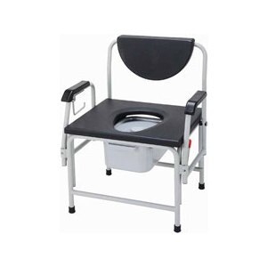 Drive Medical Bariatric Drop Arm Commode White Black