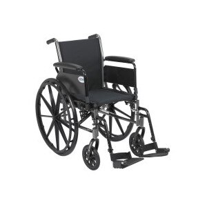 Drive Medical Cruiser III Wheelchair with Flip Back Removable Full Arms, Footrests