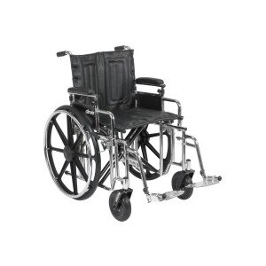 Drive Medical Sentra Extra Heavy Duty Wheelchair, Detachable Adjustable Desk Arms, Footrests