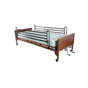 Drive Medical Manual Hospital Bed Full Rails Spring Mattress