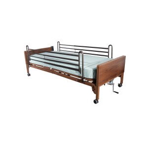 Drive Medical Semi Electric Bed w/ Rails & Mattress