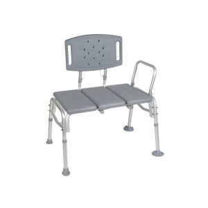 Drive Medical Heavy Duty Bariatric Plastic Seat Transfer Bench Gray