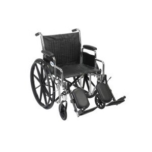 Drive Medical Chrome Sport Wheelchair, Detachable Desk Arms, Elevating Leg Rests