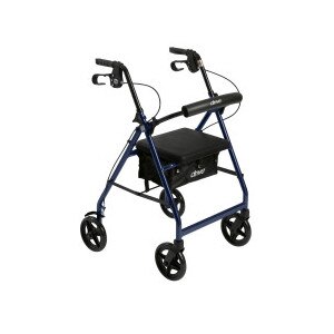 Drive Medical Aluminum Rollator with Fold Up and Removable Back Support and Padded Seat